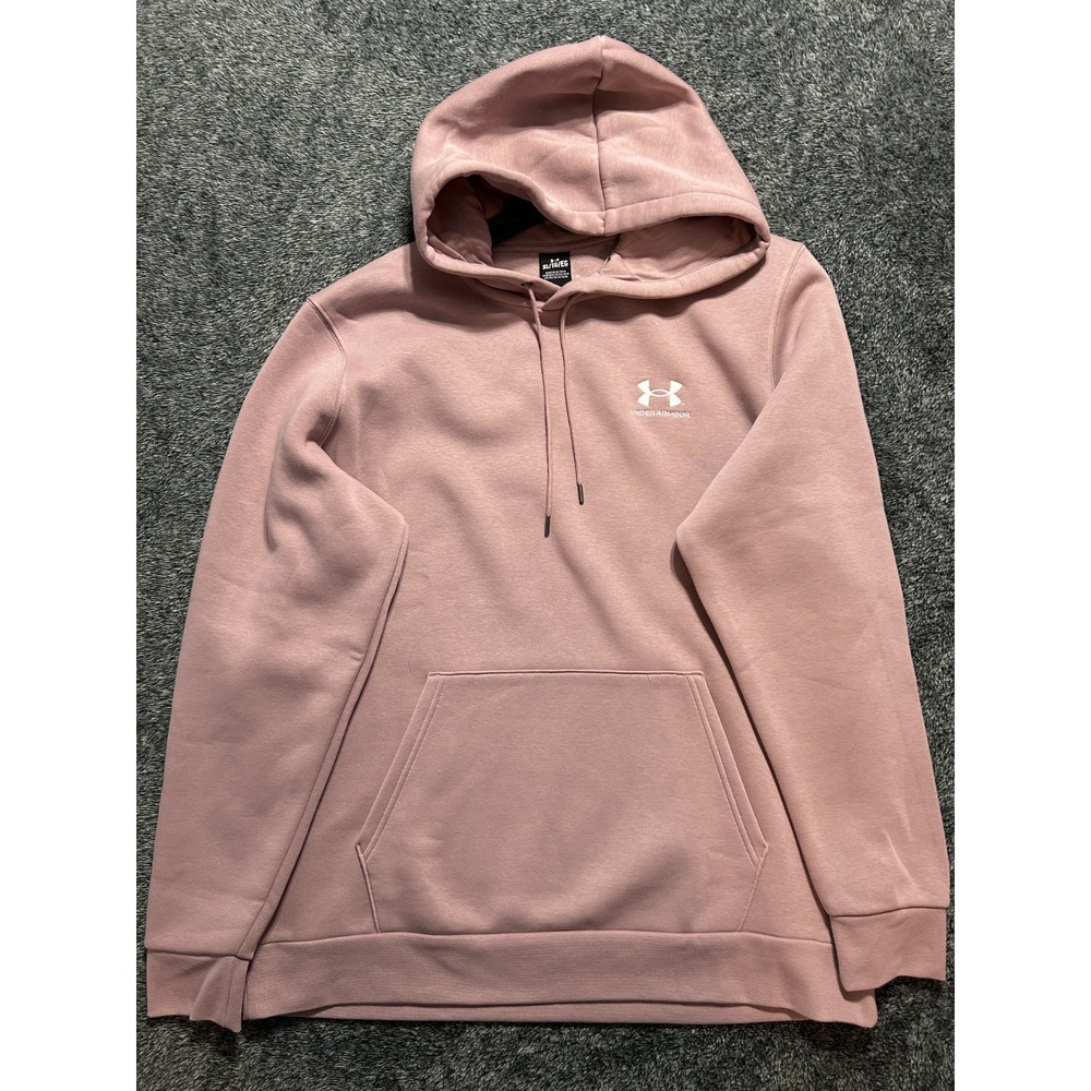 Under Armour Mens Size XL Pink Icon Fleece Hoodie Sweatshirt